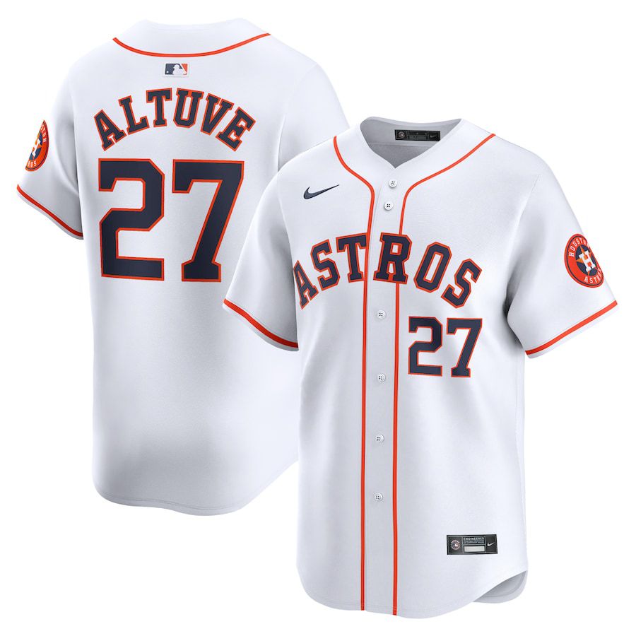 Men Houston Astros #27 Jose Altuve Nike White Home Limited Player MLB Jersey